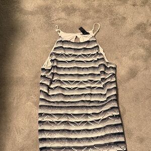 Aqua Black and White Maxi Dress